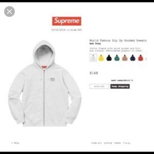 Supreme world famous zip up hoodie